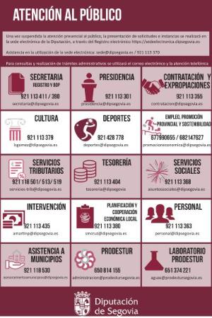 Imagen La Diputación habilita un nuevo directorio de contactos de atención al ciudadano durante el Estado de Alarma